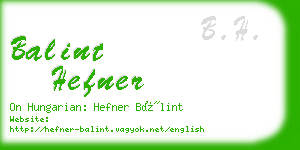 balint hefner business card